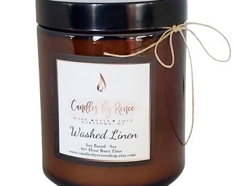 Washed Linen/Clean/Fresh/Laundry Scented Soy Candle