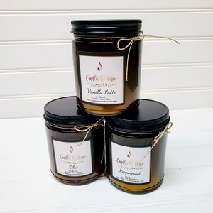 Peppermint 9 oz Scented Soy Candle/Fresh/Cool/Refreshing/Minty Scent