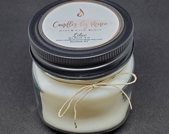 8 oz Scented Soy Candle/Hand-Poured/Multiple Scents/Wick/Flameless Options