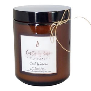 Cool Waters 9 oz Scented Soy Candle/Masculine/Refreshing/Calming/Tranquil Ambiance