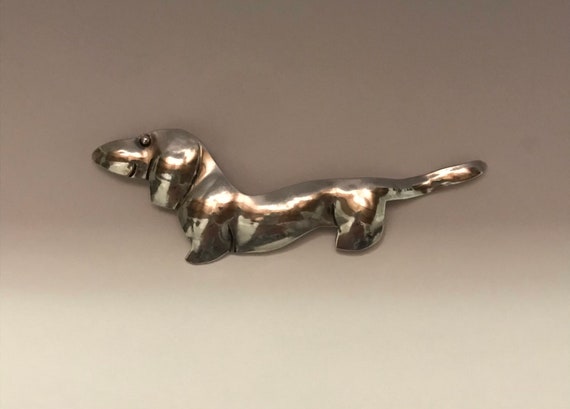 M Bowles Vintage Dachshund Dog Brooch Large Pin S… - image 10