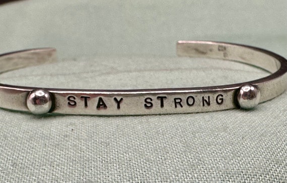 Sandy Comstock Stay Strong Sterling Silver Cuff B… - image 3