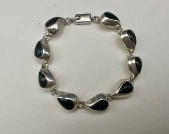 Vintage MEXICO teardrop silver bracelet Vintage Silver 925 Mexico