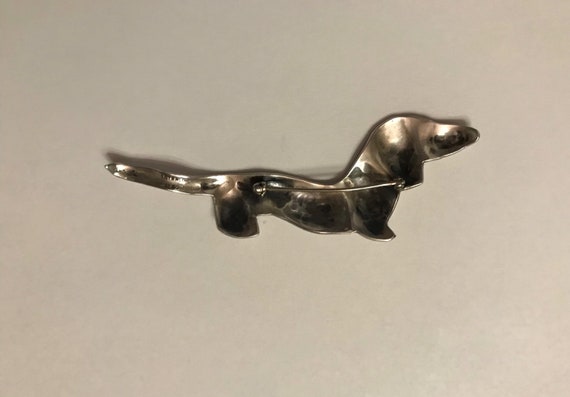 M Bowles Vintage Dachshund Dog Brooch Large Pin S… - image 2