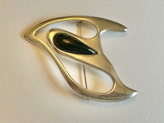 Taxco Sterling Silver Modernist Brooch, RIC, Erika Hult de Corral, Vintage