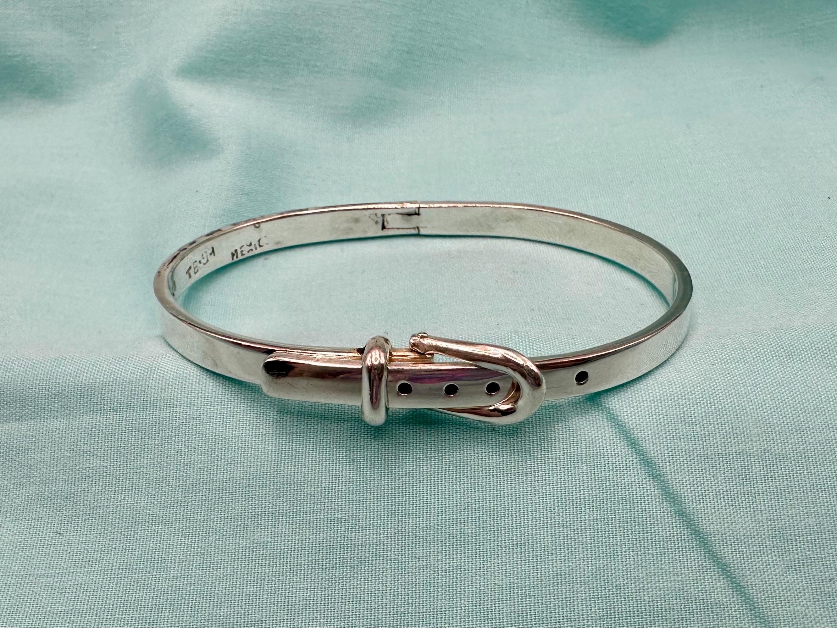 Vintage Sterling Silver Buckle Bracelet - Etsy