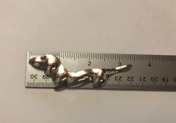 M Bowles Vintage Dachshund Dog Brooch Large Pin S… - image 7