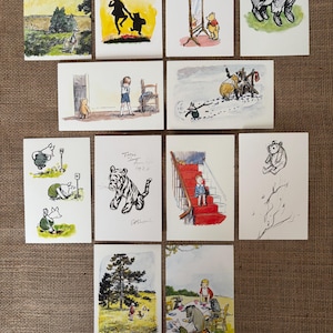 Lot de 12 cartes postales Winne l'ourson.