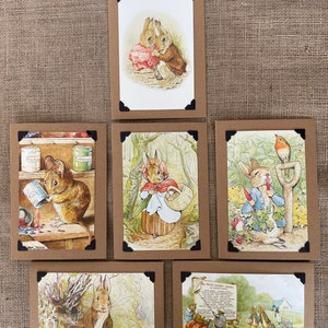 Pacote de 6 cartões de aniversário feitos à mão - Beatrix Potter