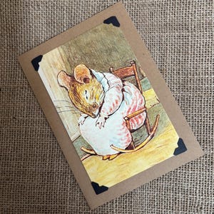 Compleanno fatto a mano - Biglietto di auguri - Beatrix Potter - Il racconto della signora Tittlemouse
