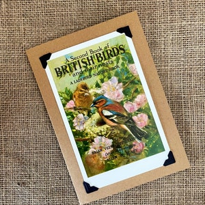 Aniversário feito à mão - Cartão comemorativo - Capa de livro "A Ladybird" - Pássaros britânicos