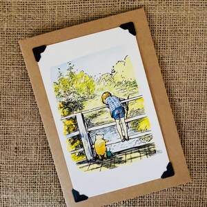 Carte de vœux d'anniversaire faite à la main. -Winnie l'ourson