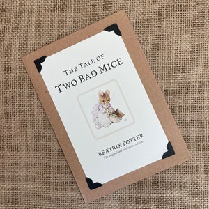 Cumpleaños hecho a mano - Tarjeta de felicitación - Beatrix Potter - El cuento de dos ratones malos