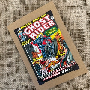Aniversário feito à mão - Cartão comemorativo - Marvel Comics - Motoqueiro Fantasma