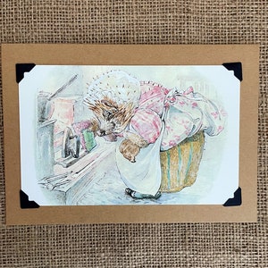 Anniversaire fait main - Carte de vœux - Beatrix Potter - Mme Tiggy-Winkle