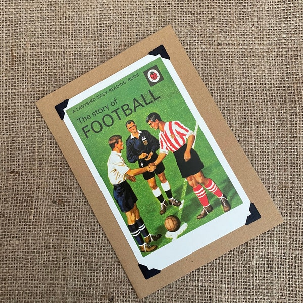 Handmade Ladybird Book Cover Greeting Card - The Story of Football