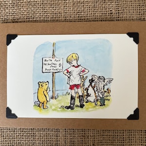 Winnie l'ourson anniversaire fait à la main - Carte de vœux