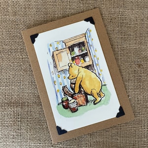 Winnie l'ourson anniversaire fait à la main - Carte de vœux