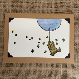 Winnie l'ourson anniversaire fait à la main - Carte de vœux