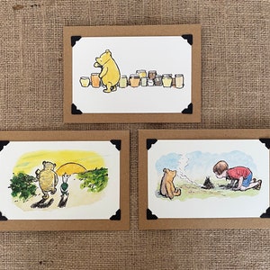 Winnie The Pooh  Pack of 3 Handmade Birthday - Greeting Cards