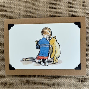 Carte de vœux d'anniversaire faite main Winnie l'ourson
