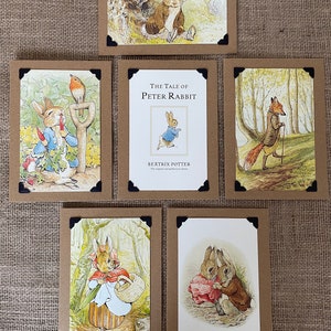 Pacote de 6 cartões de aniversário feitos à mão - Beatrix Potter