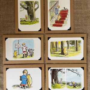 Pacote de 6 cartões de aniversário feitos à mão do Ursinho Pooh