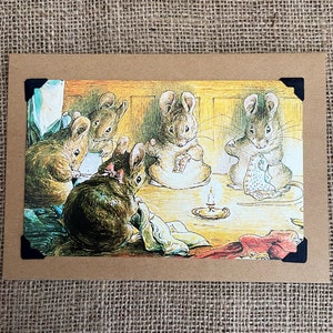 Tarjeta de felicitación de cumpleaños hecha a mano - Beatrix Potter - El sastre de Gloucester