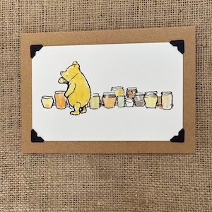 Carte de vœux d'anniversaire faite à la main. Winnie l'ourson
