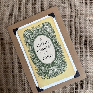 Handmade Birthday - Greeting Card. A Puffin Quartet of Poets.