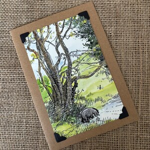 Winnie l'ourson anniversaire fait à la main - Carte de vœux