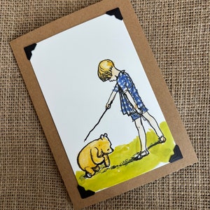 Winnie l'ourson anniversaire fait à la main - Carte de vœux