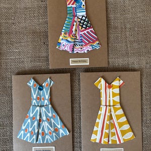 Pacote com 3 cartões de aniversário feitos à mão em origami vintage