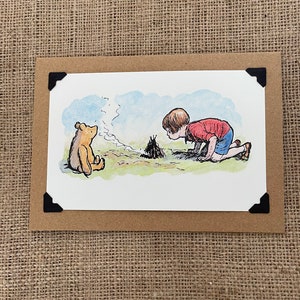 Carte de vœux d'anniversaire faite à la main. Winnie l'ourson