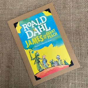 Roald Dahl Anniversaire fait à la main - Carte de vœux - James et la pêche géante