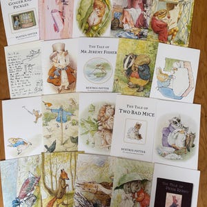 Set van 20 ansichtkaarten met boekomslagen van Beatrix Potter.