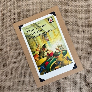 Handmade Greeting Card - A Ladybird Book Cover Postcard. The Elves and the Shoemaker
