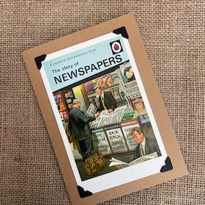 Handmade Birthday - Greeting Card - Ladybird Book Cover. The Story Of Newspapers