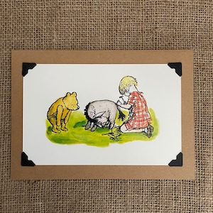 Carte de vœux d'anniversaire faite à la main. Winnie l'ourson