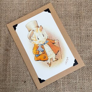 Tarjeta de felicitación de cumpleaños hecha a mano - Beatrix Potter - Canciones infantiles de Appley Dappley