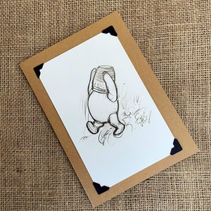 Winnie l'ourson anniversaire fait à la main - Carte de vœux