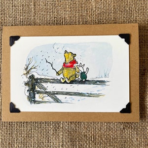 Carte de Noël faite main - Winnie l'ourson