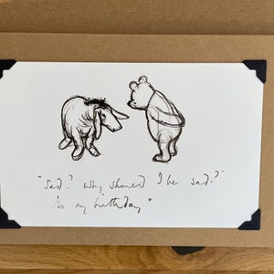 Anniversaire fait main - Carte de vœux - Winnie l'ourson