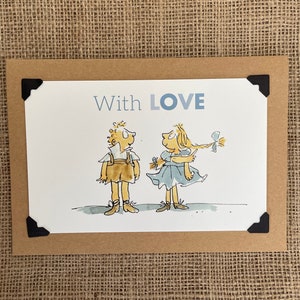 Biglietto d'auguri fatto a mano - Roald Dahl. Con amore