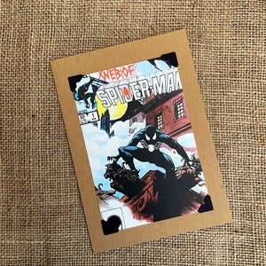 Tarjeta de felicitación de cumpleaños hecha a mano - Marvel Comics - Spider-Man