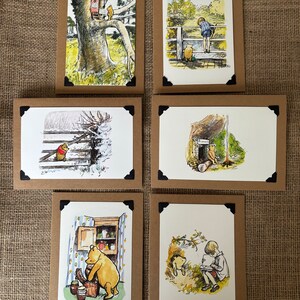 Pack Of 6 Winnie The Pooh Handmade Birthday - Greeting Cards