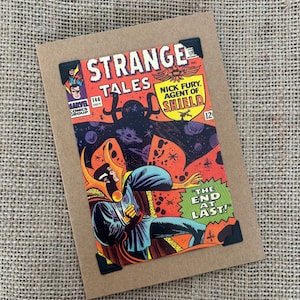 Cartão de felicitações feito à mão - Marvel Comics - Strange Tales