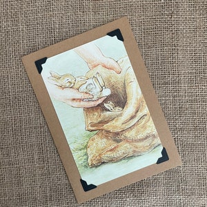 Biglietto di auguri di compleanno fatto a mano - Beatrix Potter - Peter Rabbit