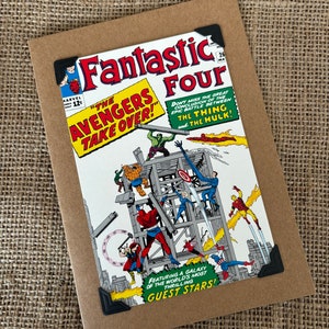 Handgemaakte verjaardagskaart - Marvel Comics - Fantastic Four