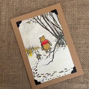 Handmade Christmas Card - Winnie The Pooh